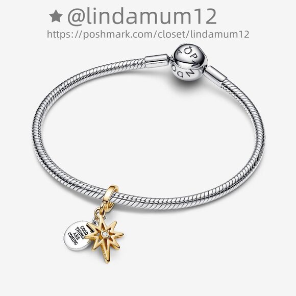 Pandora Engravable North Star Lab-grown Diamond Dangle Charm - Picture 4 of 7